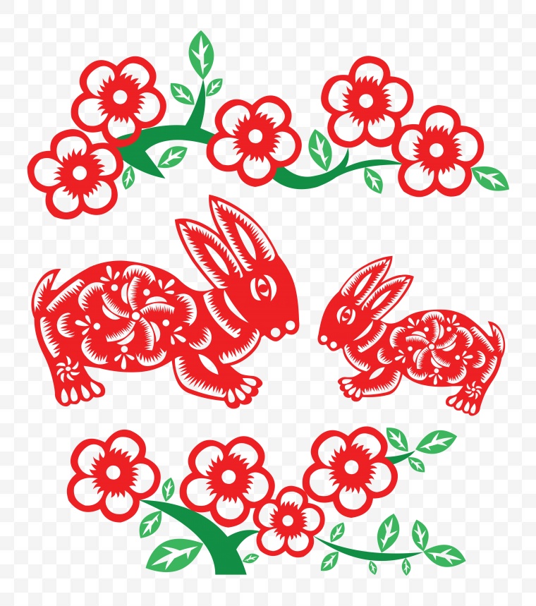 兔子 动物 兔子剪纸 剪纸 