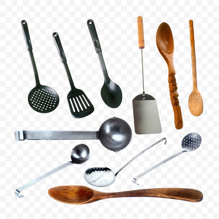 锅铲 勺子 厨房器具 铁勺 木勺 