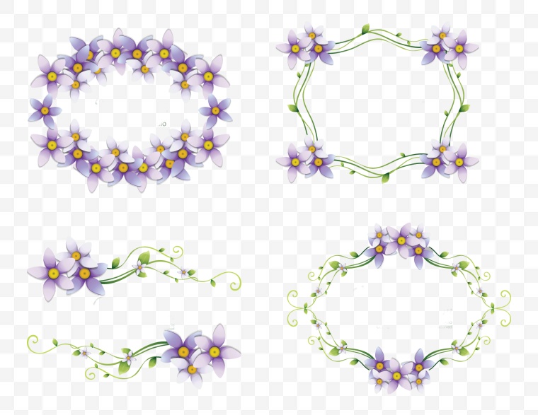 紫色的花 花环 花 