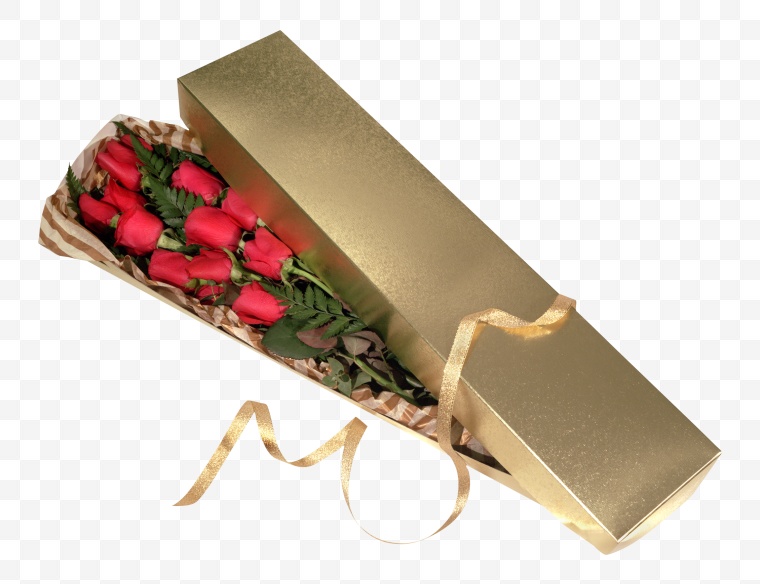 红色的玫瑰花 花 花束 礼盒 