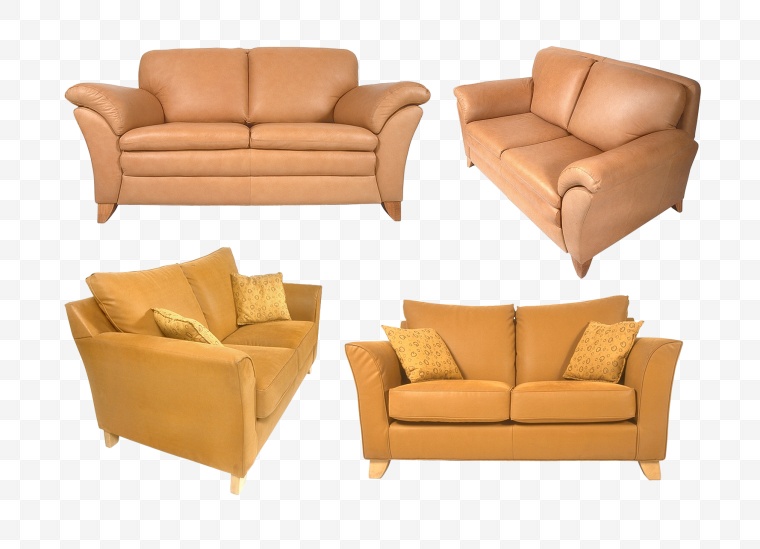 沙发 皮革沙发 黄色沙发 