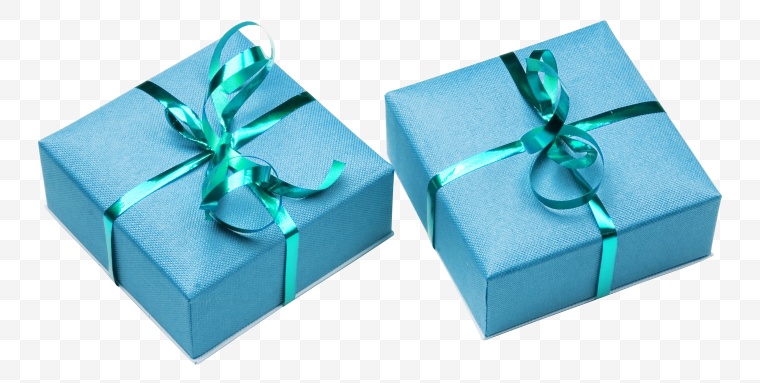 蓝色的盒子和礼物 礼物盒 