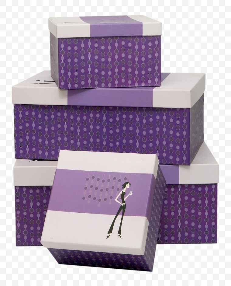紫色的盒子和礼物 礼物盒 