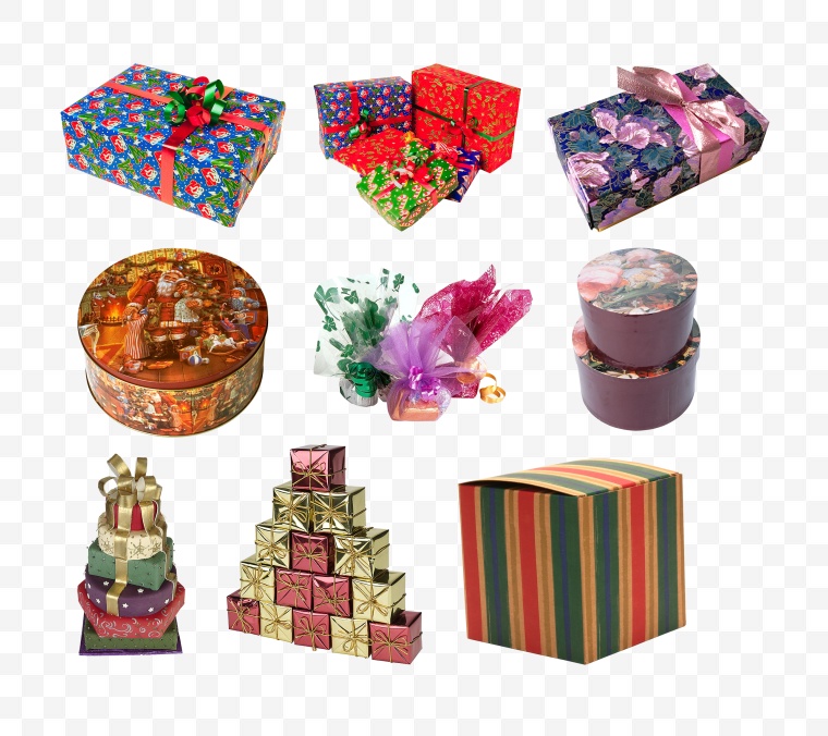 彩色的盒子和礼物 礼物盒 