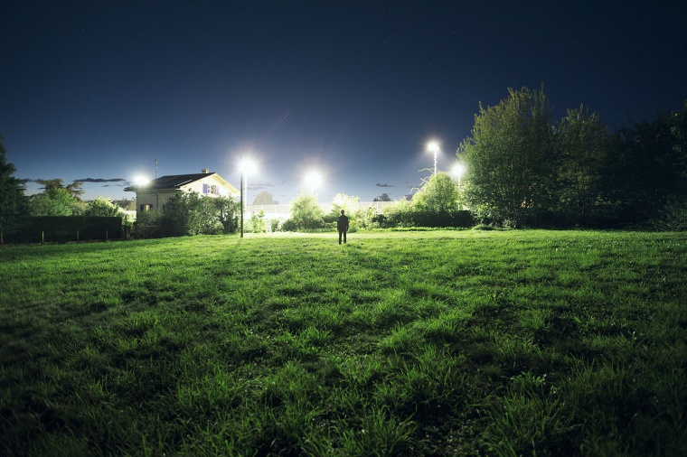 夜景 绿地 草地 草坪 