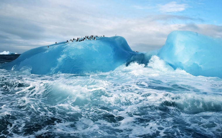 海浪 海水 大海 冰山 企鹅 