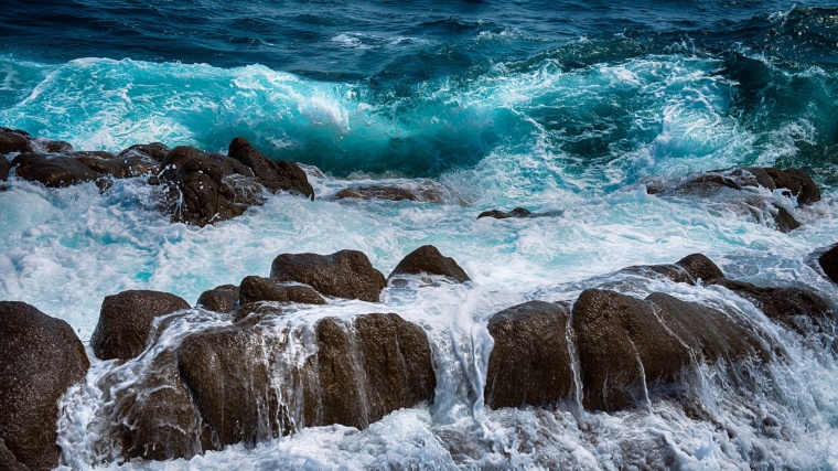 海浪 海水 大海 岩石 