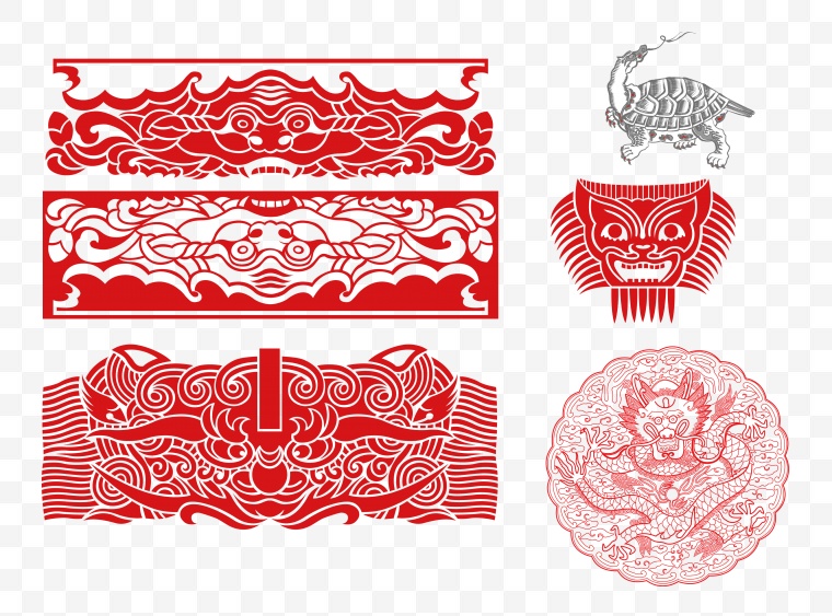 古典图案 古典花纹 中国风 中国龙 
