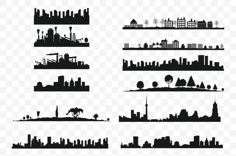 城市剪影 城市 城市地标 