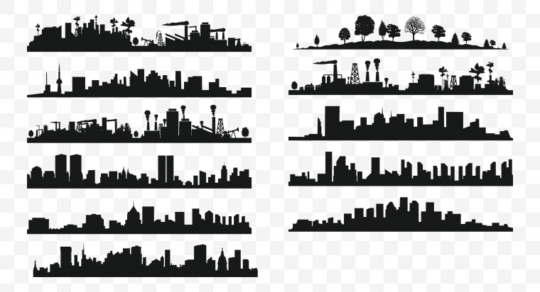 城市剪影 城市 城市地标 