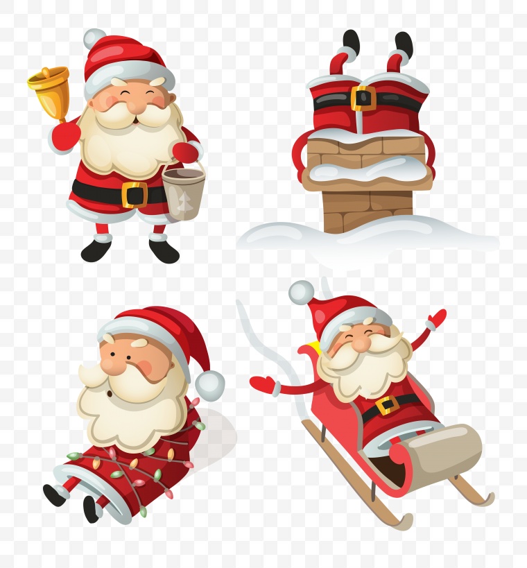 圣诞老人 圣诞标志 圣诞装饰 圣诞节 雪橇 