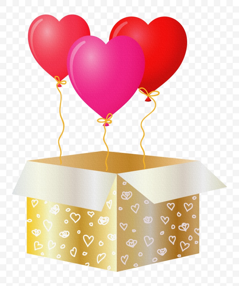 爱心气球 情人节礼盒 