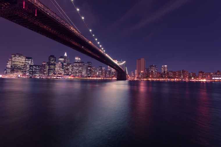 桥 大桥 城市夜景 城市 夜景 都市 纽约 大楼 高楼大厦 