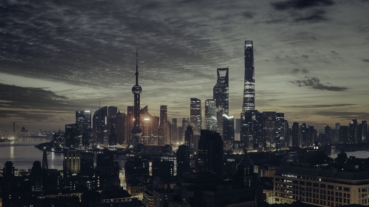 上海 东方明珠 城市 晚霞 天空 乌云密布 都市 建筑 城市夜景 大楼 高楼大厦 