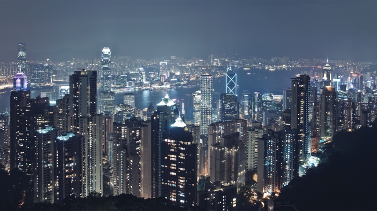 城市夜景 城市 夜景 大楼 高楼大厦 香港 香港夜景 香港城市 