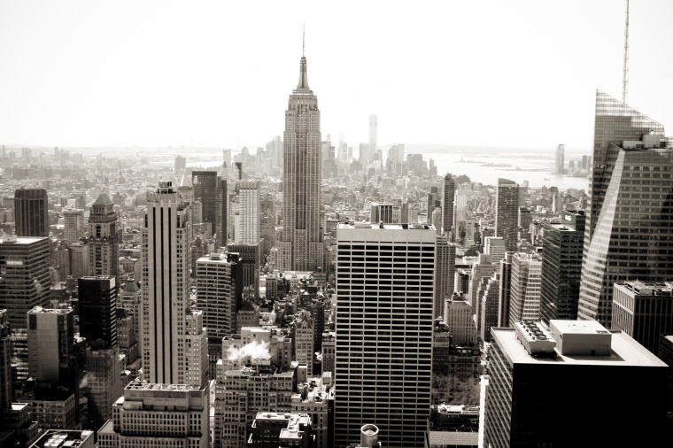 城市 都市 黑白城市 美国 纽约 大楼 高楼大厦 
