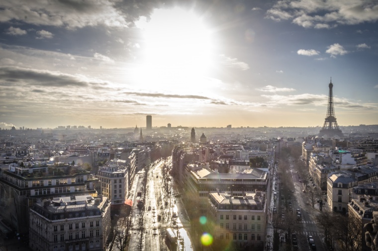 城市 都市 建筑 大楼 高楼大厦 空中鸟瞰 景观 埃菲尔铁塔 巴黎 法国 