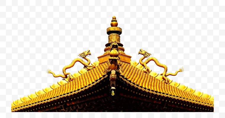 房檐 中国风 中式建筑 古典建筑 二龙戏珠 屋檐 