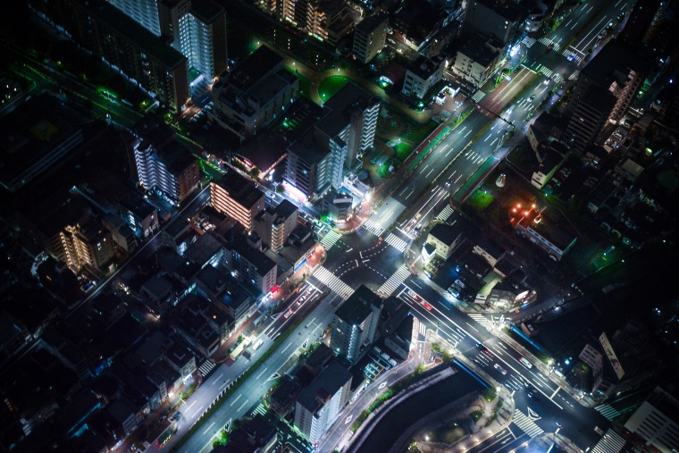城市 夜景 建筑 道路 十字路口 都市 生活 高楼 大厦 背景图 背景 高清背景 