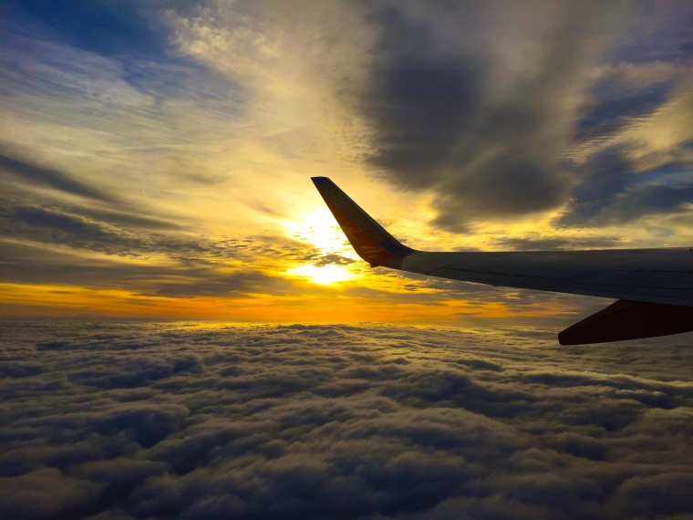 飞机 天空 机翼 黄昏 科技 背景图 高清背景图 背景素材 