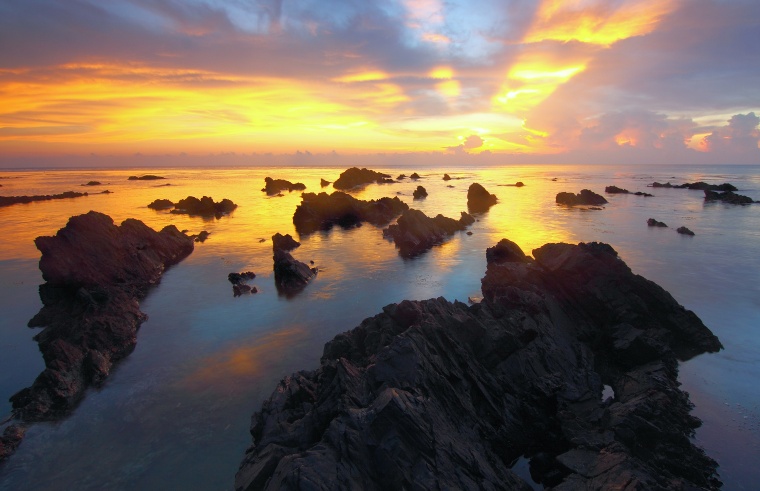 海滩 海边 沙滩 天空 自然 海 大海 黄昏 风景 背景图 高清背景 背景 