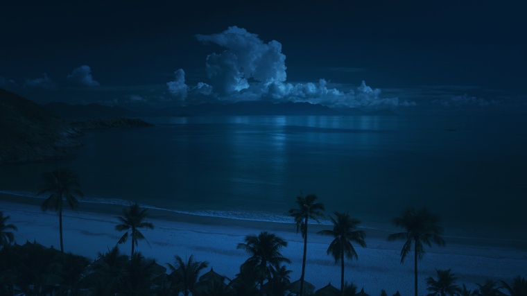 海滩 海边 沙滩 天空 自然 海 大海 夜幕 风景 背景图 高清背景 背景 