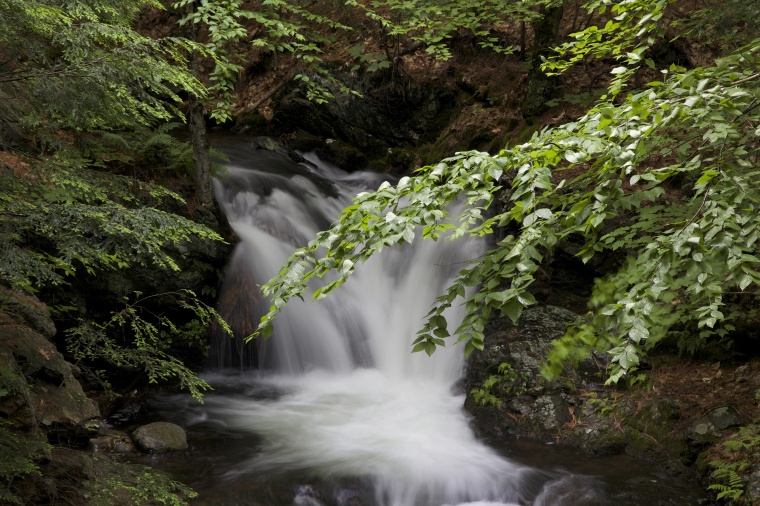 瀑布 山涧 小溪 水流 树林 自然 水潭 风景 背景图 高清背景 背景 