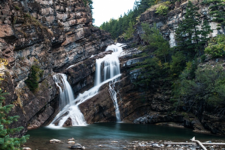 瀑布 岩石 水流 树林 自然 水潭 风景 背景图 高清背景 背景 