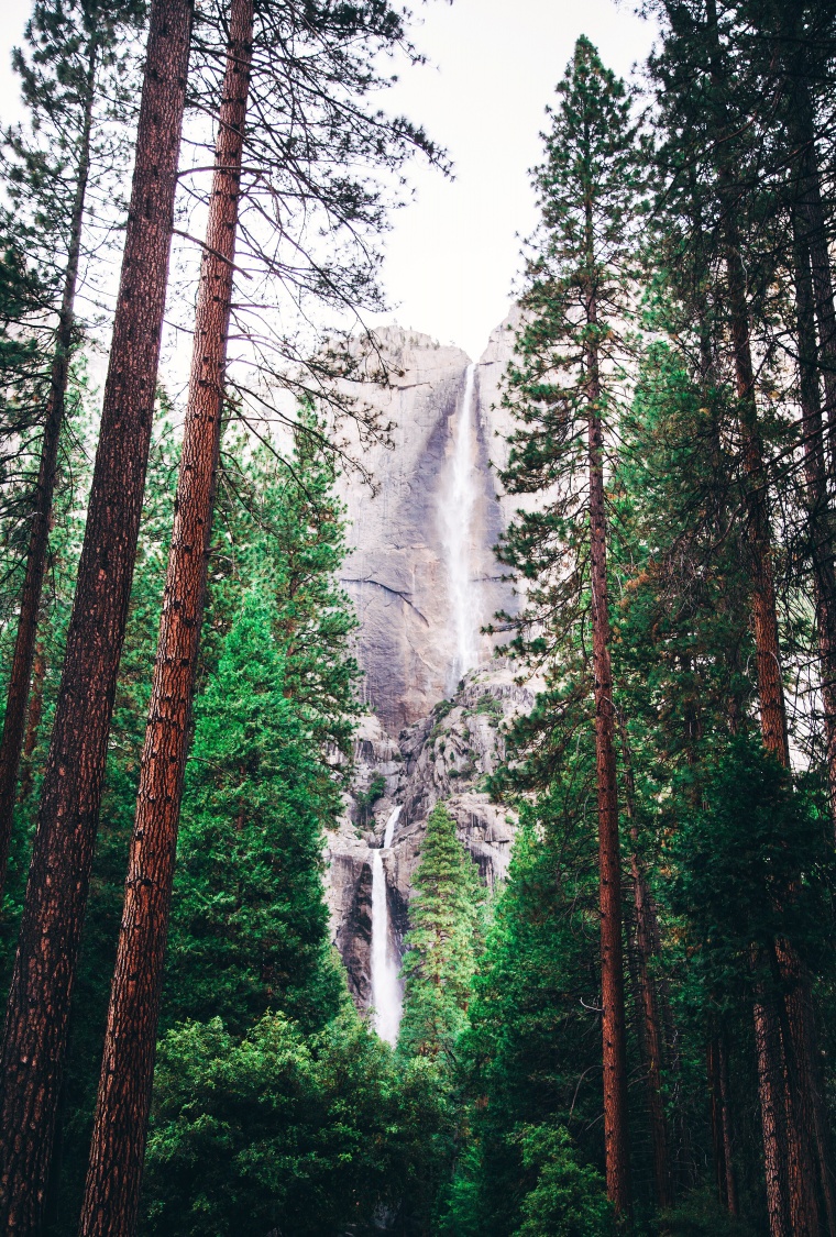 瀑布 山涧 水流 树林 自然 岩石 风景 美景 背景图 高清背景 背景 