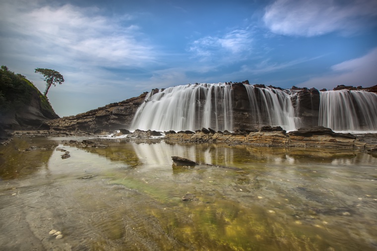 瀑布 水流 自然 壮观 风景 美景 背景图 高清背景 背景 