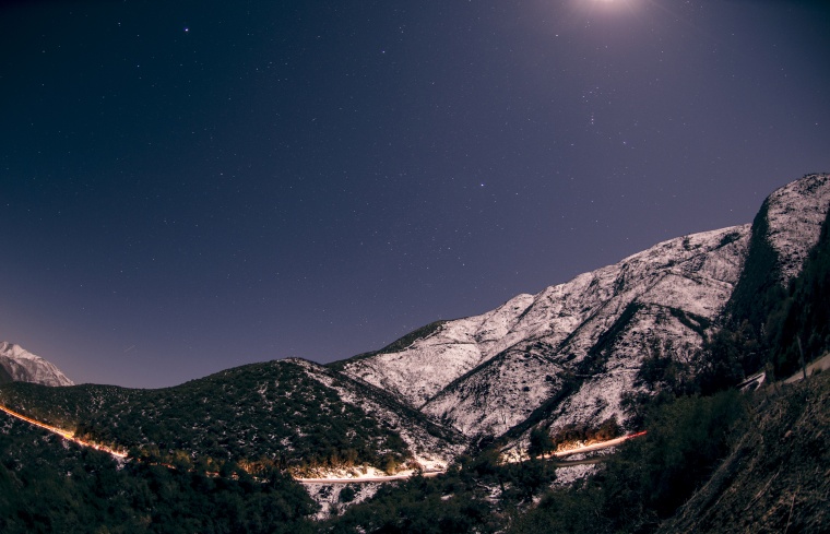 山峰 山 山脉 雪山 夜景 天空 自然 风景 