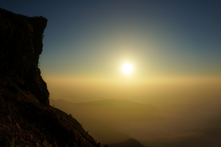 山峰 山 山脉 黄昏 落日 天空 自然 风景 