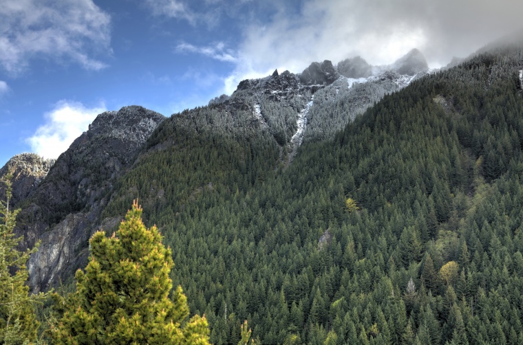 山峰 山 山脉 山川 树林 天空 自然 风景 