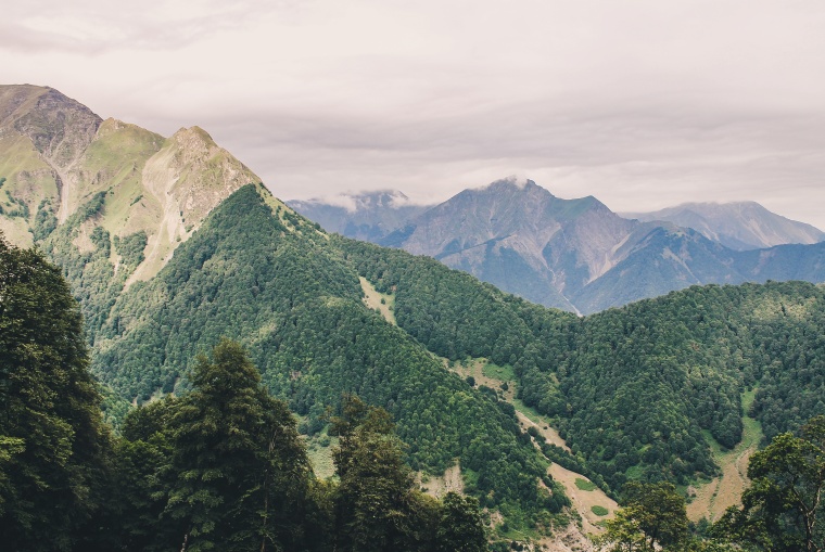 山峰 山 山脉 山川 树林 天空 自然 风景 