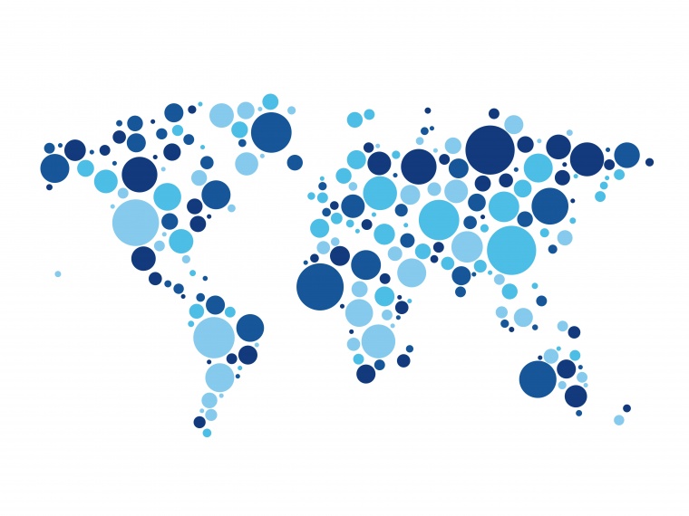 蓝色圆点 世界地图 地图 圆点地图 