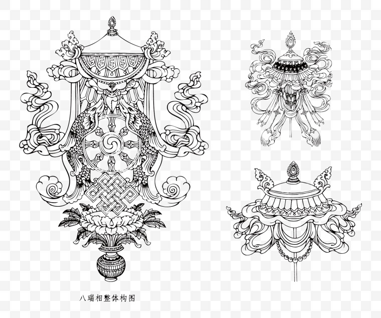 藏元素 西藏元素 花纹 古典花纹 