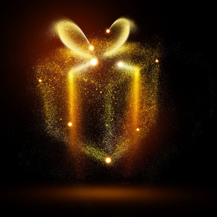 金色礼盒 礼盒 礼物 礼品 礼物盒 礼品盒 礼盒粒子 粒子 金色粒子 