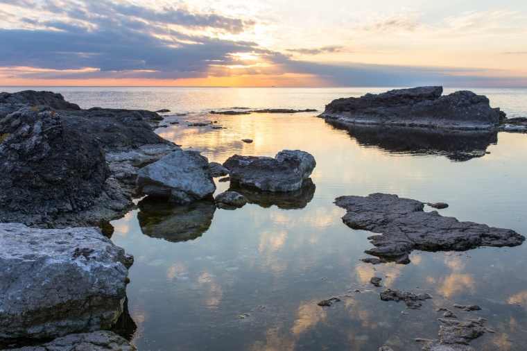 海滩 海边 沙滩 天空 自然 海 大海 黄昏 风景 