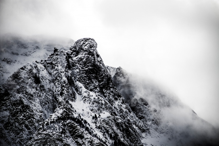 山峰 山 山脉 雪山 冬天 天空 自然 风景 