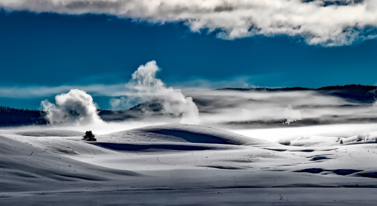 山峰 山 山脉 雪山 冬天 冬季 严寒 天空 自然 风景 