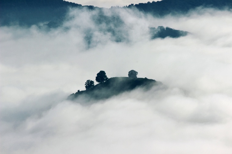 山峰 山 山脉 山川 云雾 天空 自然 风景 