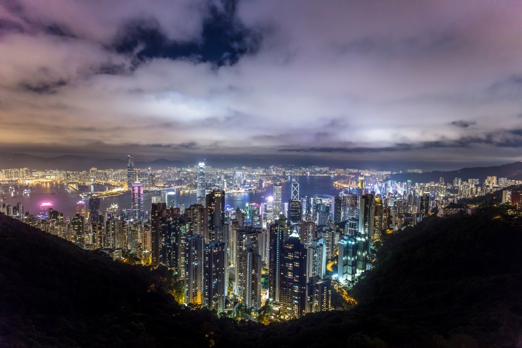 城市 建筑 夜景 夜空 大楼 高楼 大厦 港口城市 