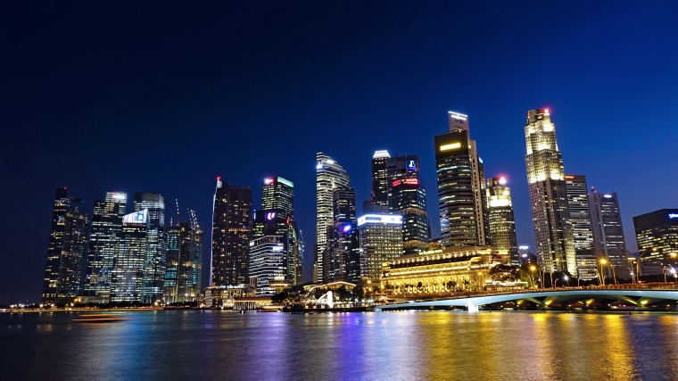 城市 天空 建筑 高楼 房子 大厦 风景 夜景 港口城市 