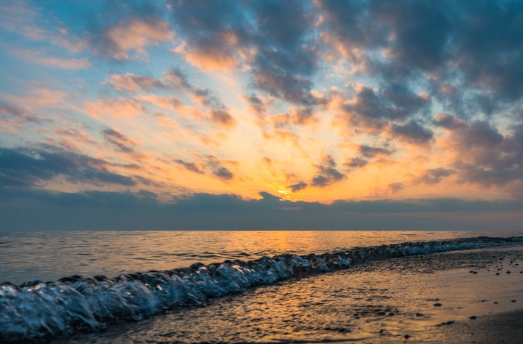 海滩 海边 沙滩 天空 自然 海 大海 黄昏 风景 