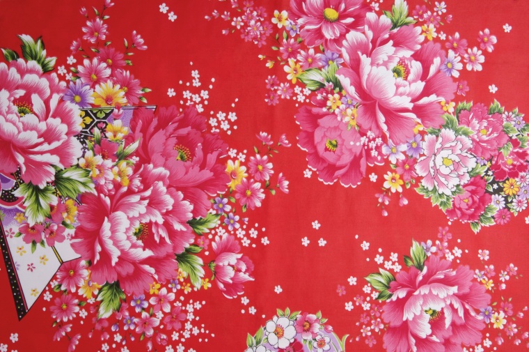 富贵牡丹 布料背景 中国风布料 红色布料 牡丹布料 