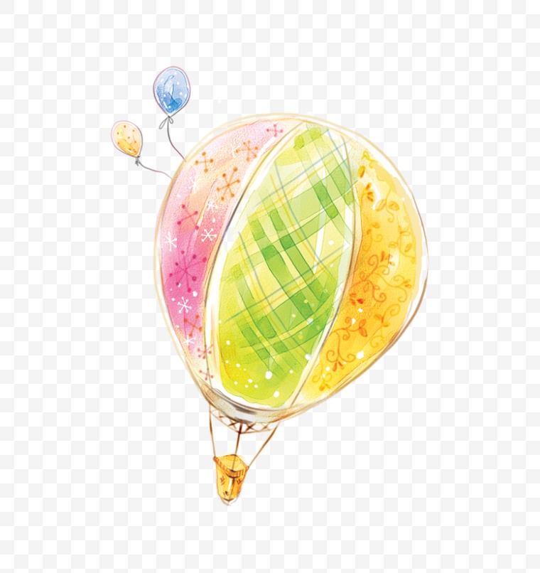 气球 玩具 清新 热气球 水彩画 手绘 水彩气球 