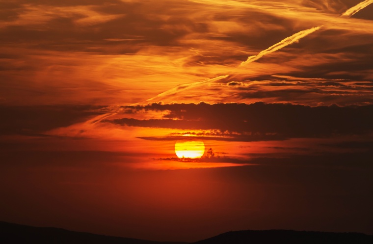 黄昏 天空 暮光 夕阳 落日 自然 风景 