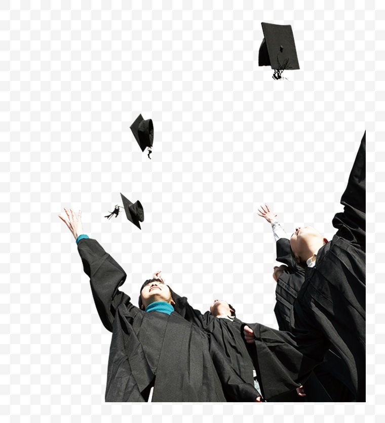 人物 毕业 毕业照 欢呼 学士服 毕业典礼 帽子 学士帽 