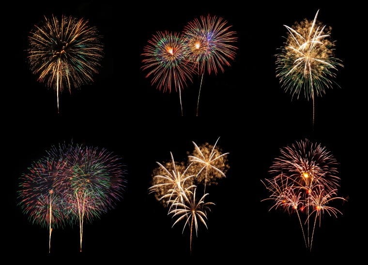 烟花 烟火 夜空 璀璨 夜景 节日 唯美 浪漫 新年 节庆 