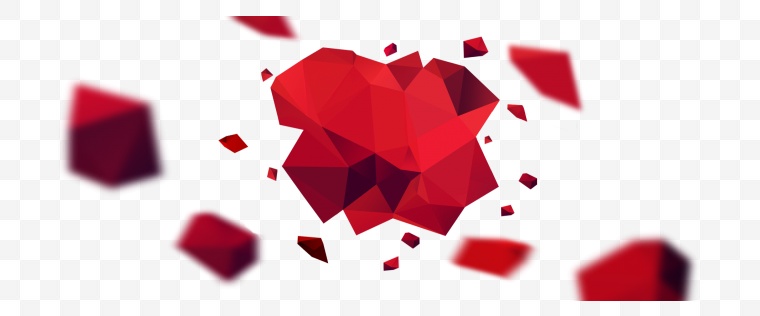 几何 几何形状 多面体 红色几何形状 碎片 